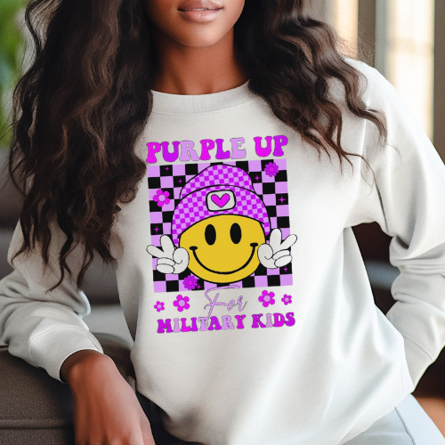 Purple Up for Military Kids Shirt or Sweatshirt - DTF